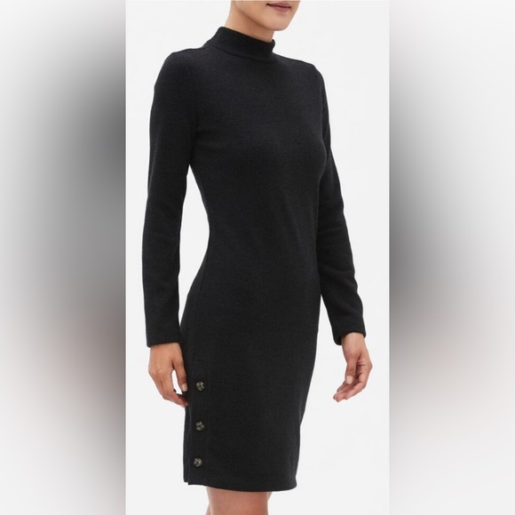 Banana Republic Dresses & Skirts - Banana Republic long sleeve mock neck sweater dress in black size XS petite NWOT